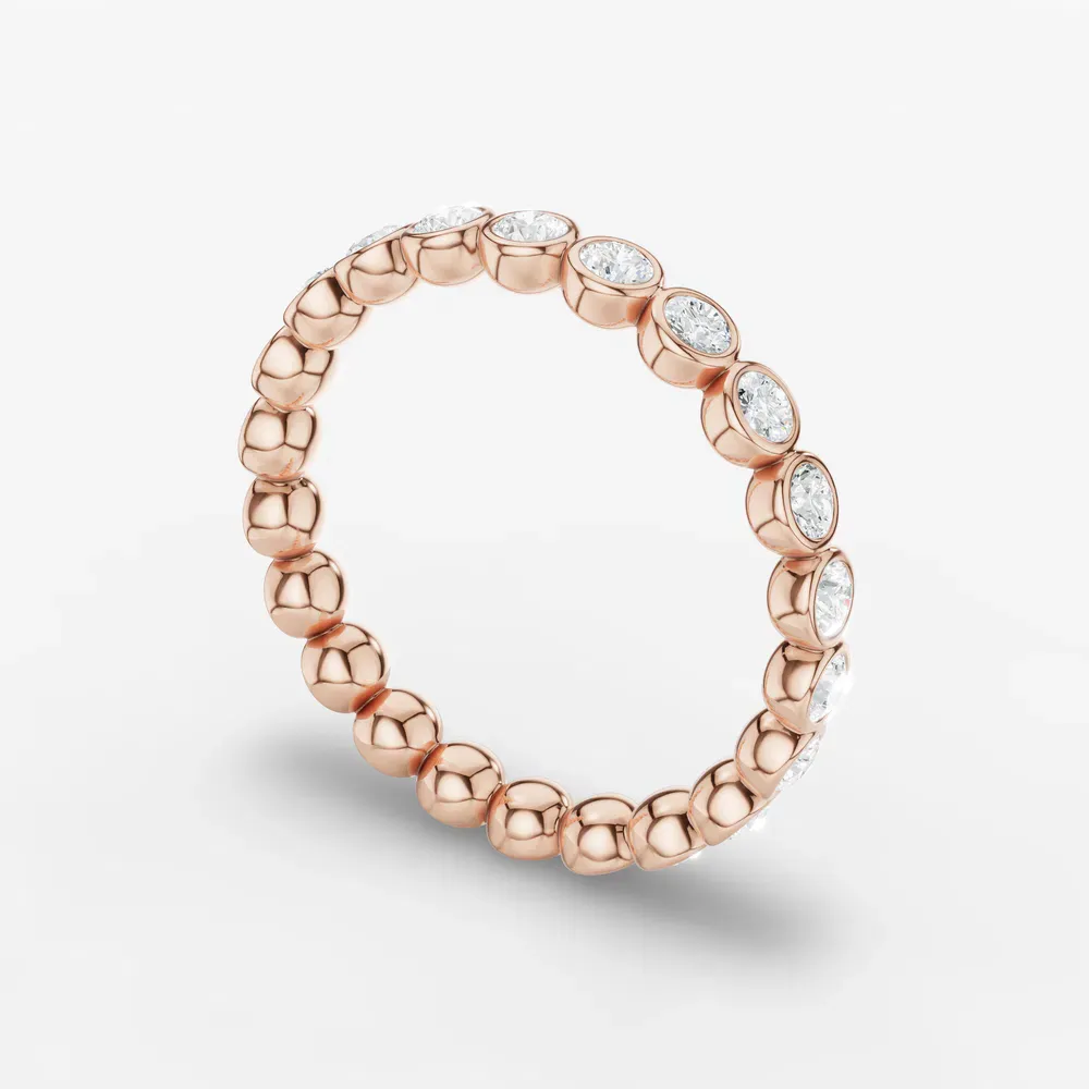 Bezel, Stackable, Eternity Lab Diamond Ring (0.8 CTW) in 14K Rose Gold-Xevia