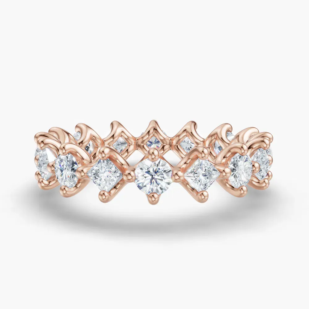Unique, Eternity, Stackable Lab Diamond Ring (1.4 CTW) in 14K Rose Gold-Shor