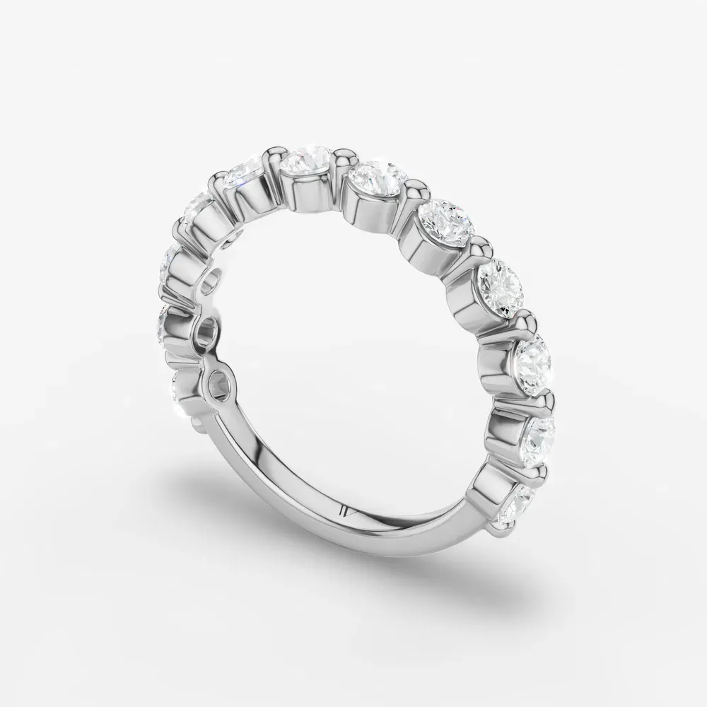 Curved, Stackable, Diamond Lab Diamond Ring (1 CTW) in 14K White Gold-Lymoxl