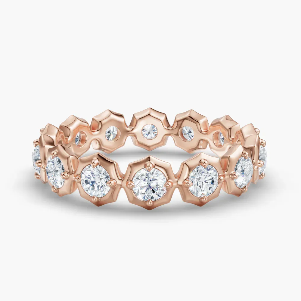 Unique, Eternity, Stackable Lab Diamond Ring (1 CTW) in 18K Rose Gold-Eskl
