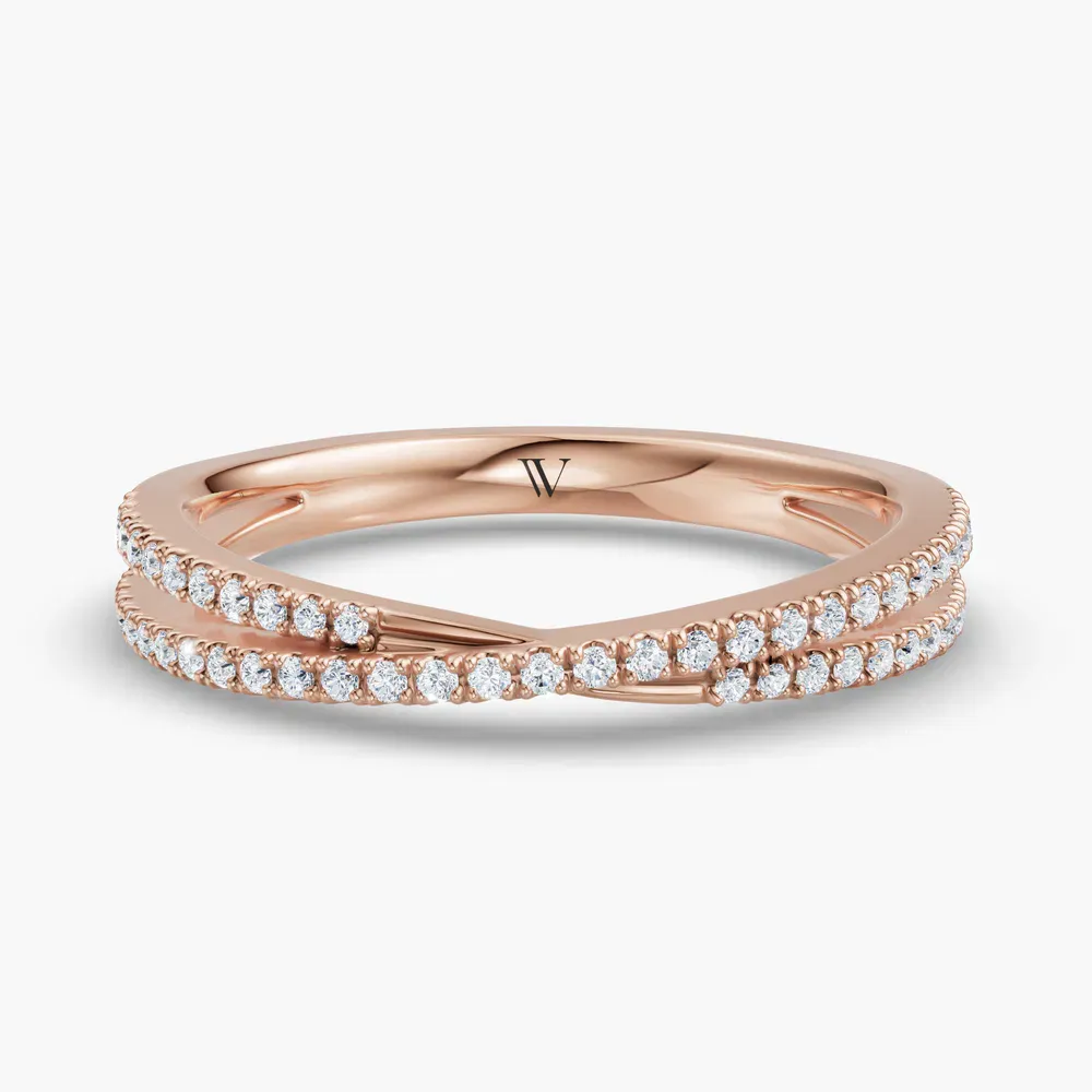 Modern, Stackable, Pave Lab Diamond Ring (0.2 CTW) in 14K Rose Gold-Mylen