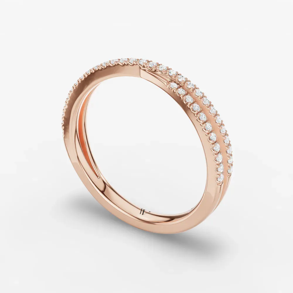 Modern, Stackable, Pave Lab Diamond Ring (0.2 CTW) in 14K Rose Gold-Mylen