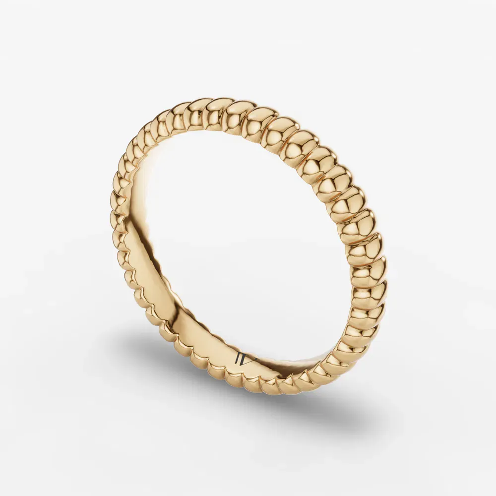 3mm Plain metal, Stackable, Simple Wedding Ring in 14K Yellow Gold-Kavren