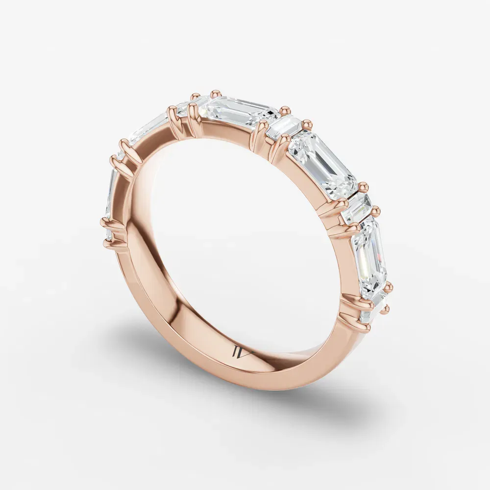 Stackable, Baguette, Modern Lab Diamond Ring (1.7 CTW) in 14K Rose Gold-Luvoren