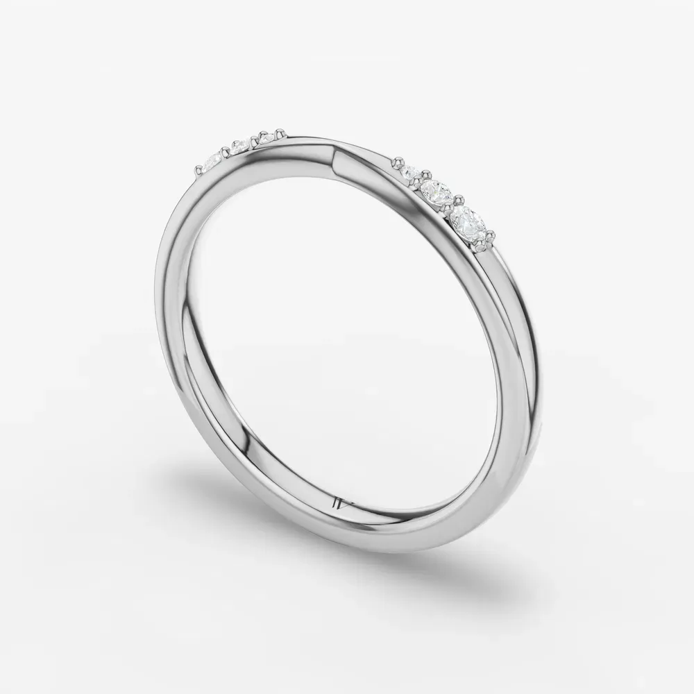 Stackable, Modern, Diamond Lab Diamond Ring (0.08 CTW) in 14K White Gold-Huel