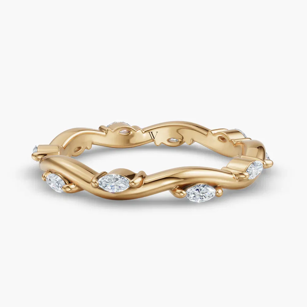 Eternity, Unique, Nature inspired Lab Diamond Ring (0.3 CTW) in 14K Yellow Gold-Misa