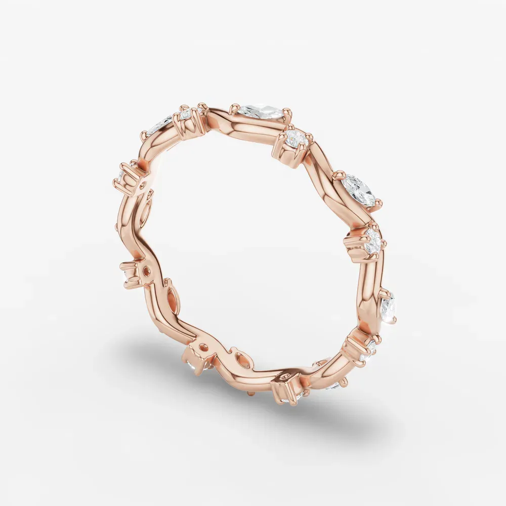Eternity, Unique, Nature inspired Lab Diamond Ring (0.3 CTW) in 14K Rose Gold-Esor