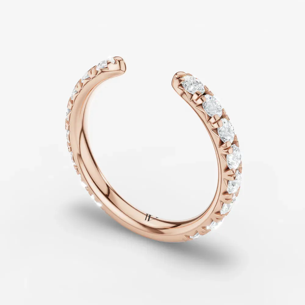 Open, Stackable, Modern Lab Diamond Ring (1 CTW) in 14K Rose Gold-Fivolia