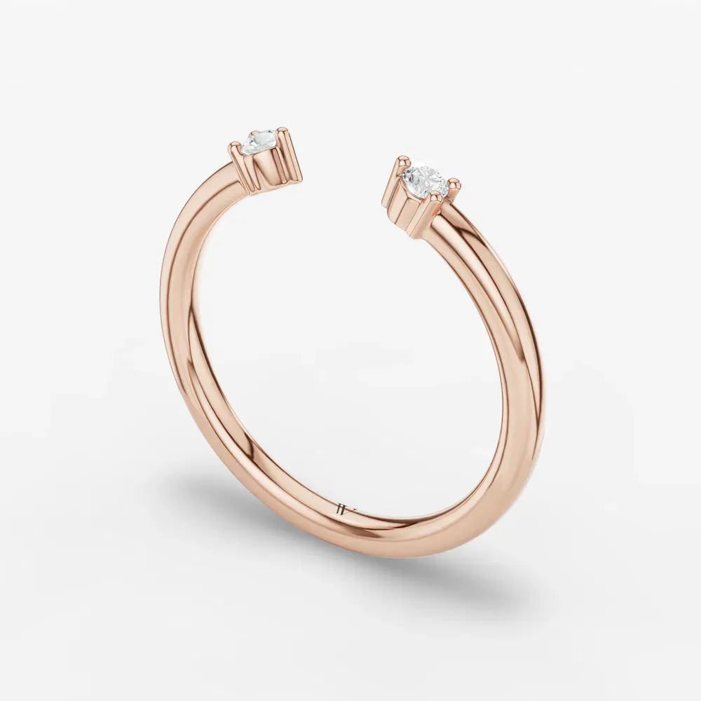 Open, Stackable, Simple Lab Diamond Ring (0.07 CTW) in 14K Rose Gold-Ruelov