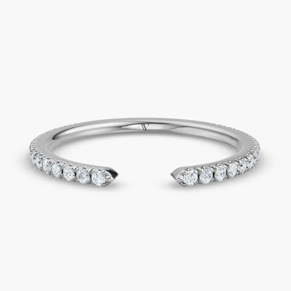 Open, Pave, Stackable Lab Diamond Ring (0.2 CTW) in 14K White Gold-Lymora