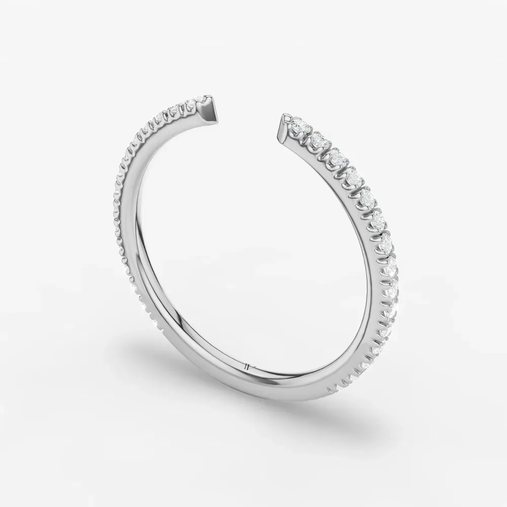 Open, Pave, Stackable Lab Diamond Ring (0.2 CTW) in 14K White Gold-Lymora