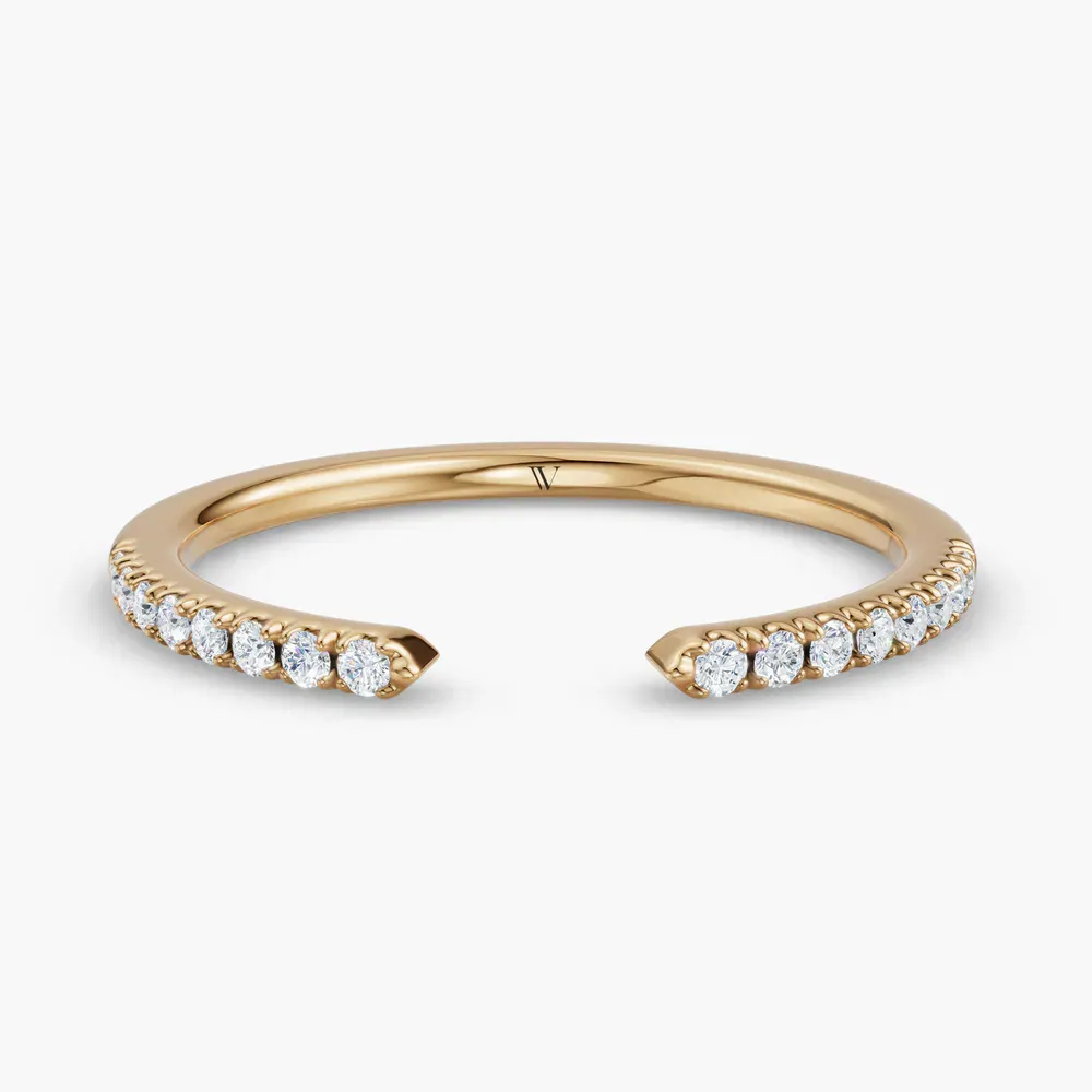 Open, Stackable, Pave Lab Diamond Ring (0.1 CTW) in 14K Yellow Gold-Doxl