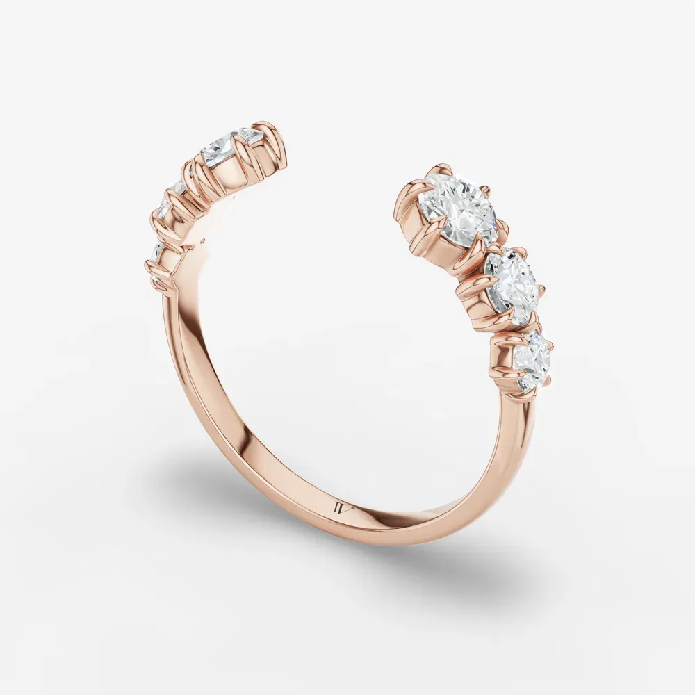 Open, Stackable Lab Diamond Ring (0.8 CTW) in 14K Rose Gold-Gisvor