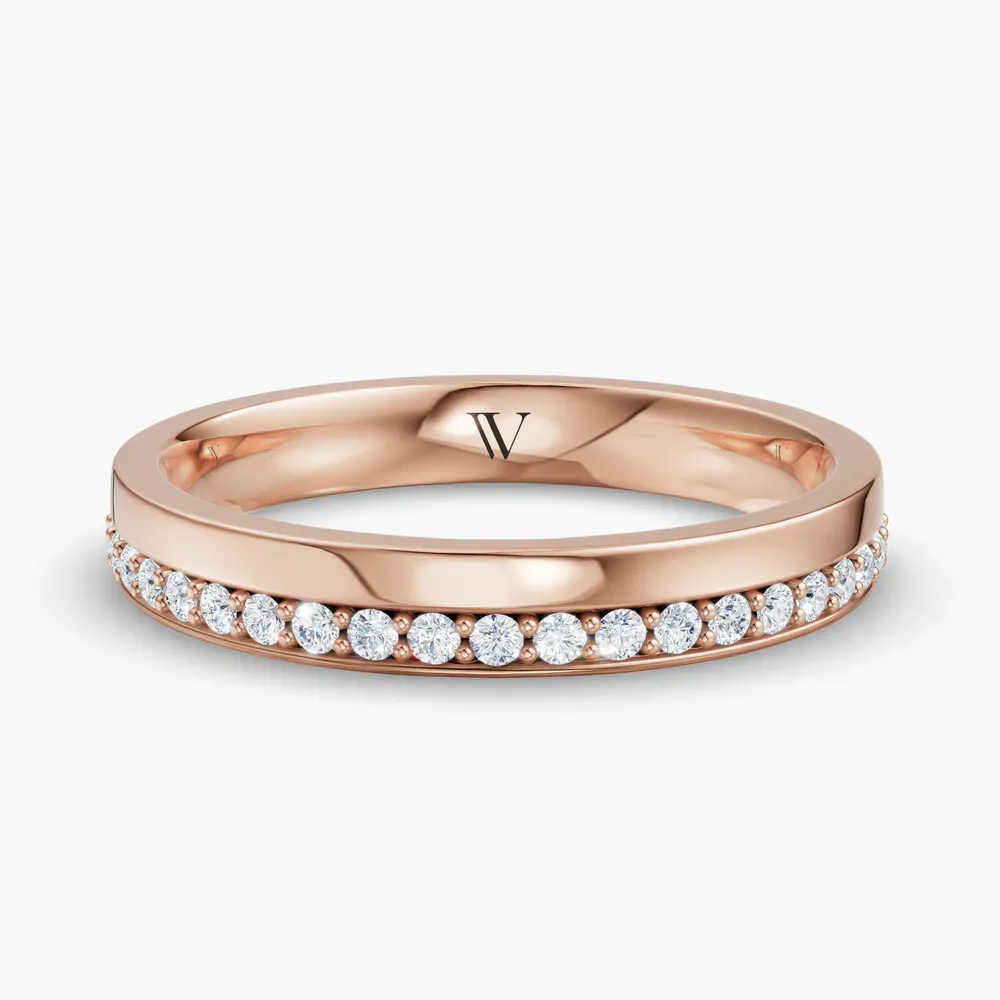 Stackable, Pave, Diamond Lab Diamond Ring (0.1 CTW) in 14K Rose Gold-Toxiren