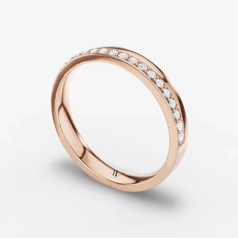 Stackable, Pave, Diamond Lab Diamond Ring (0.1 CTW) in 14K Rose Gold-Toxiren