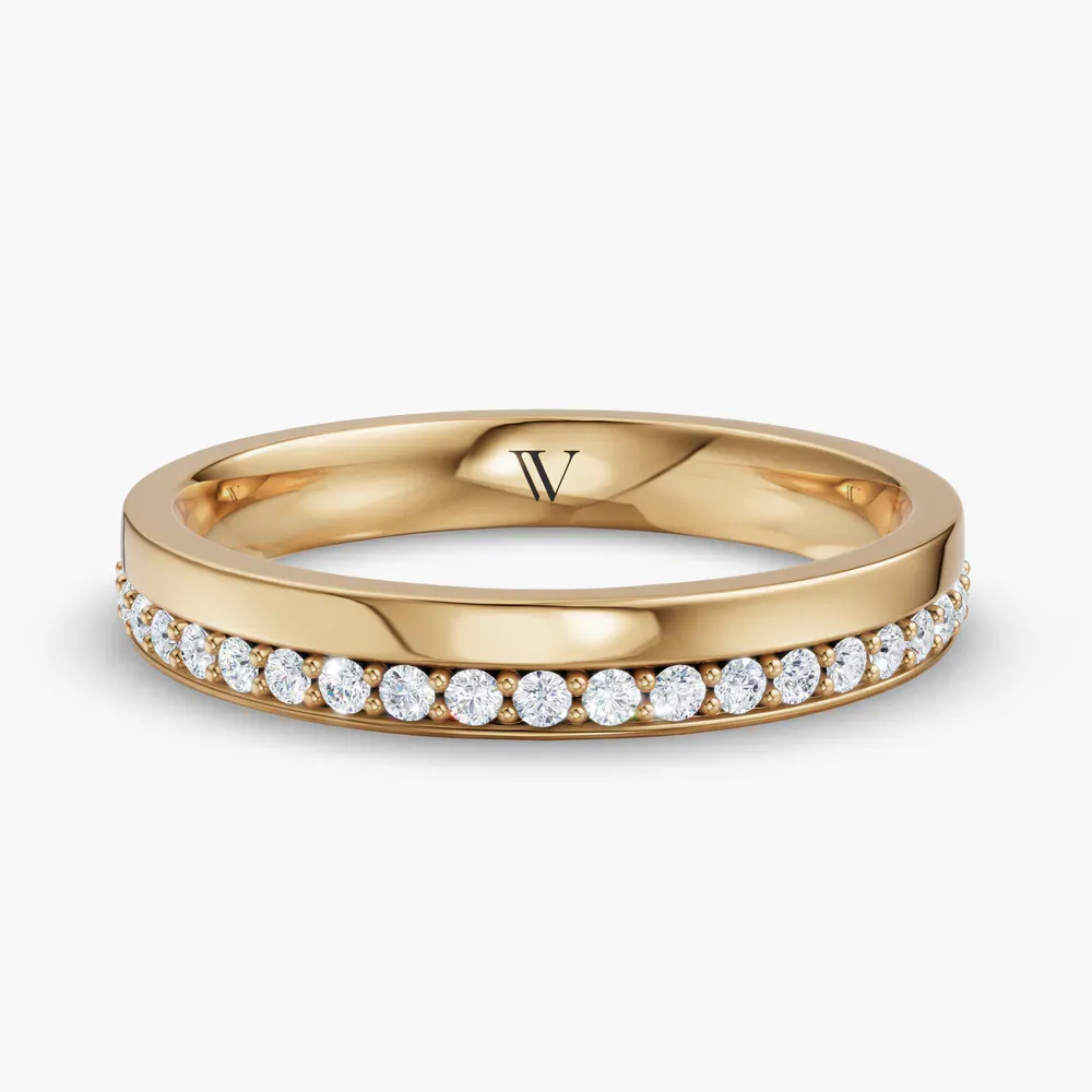 Stackable, Pave, Diamond Lab Diamond Ring (0.1 CTW) in 14K Yellow Gold-Toxiren