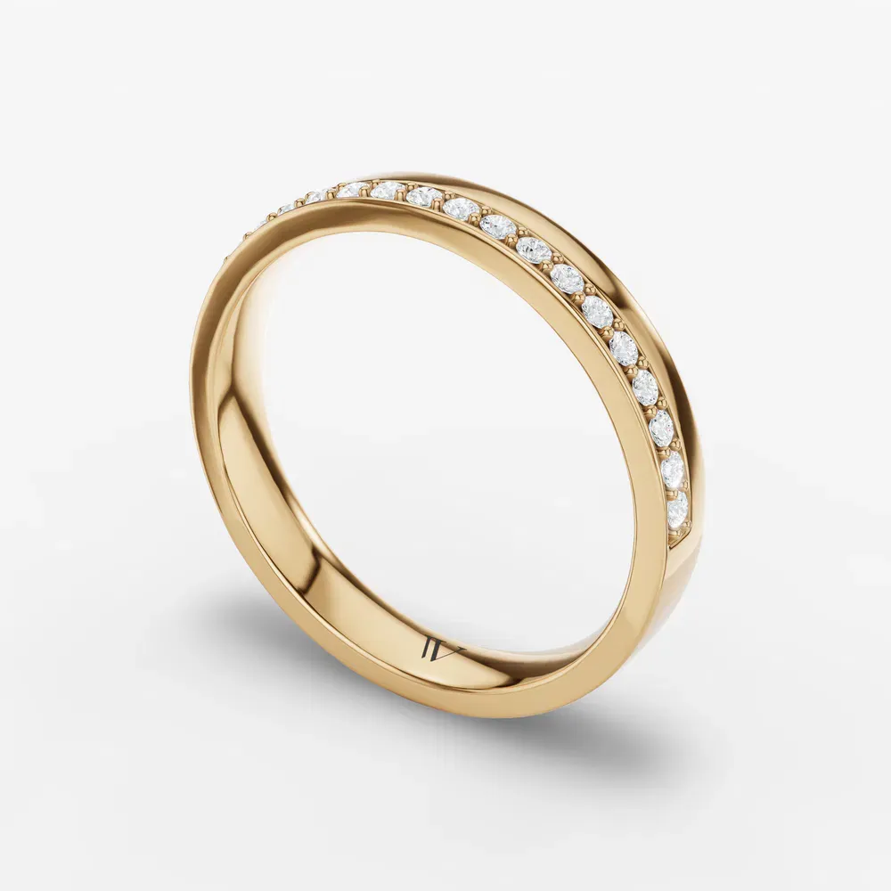 Stackable, Pave, Diamond Lab Diamond Ring (0.1 CTW) in 14K Yellow Gold-Toxiren