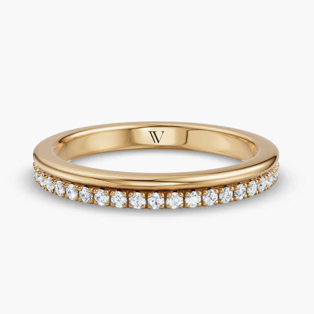 Pave, Stackable, Simple Lab Diamond Ring (0.1 CTW) in 14K Yellow Gold-Hivriel