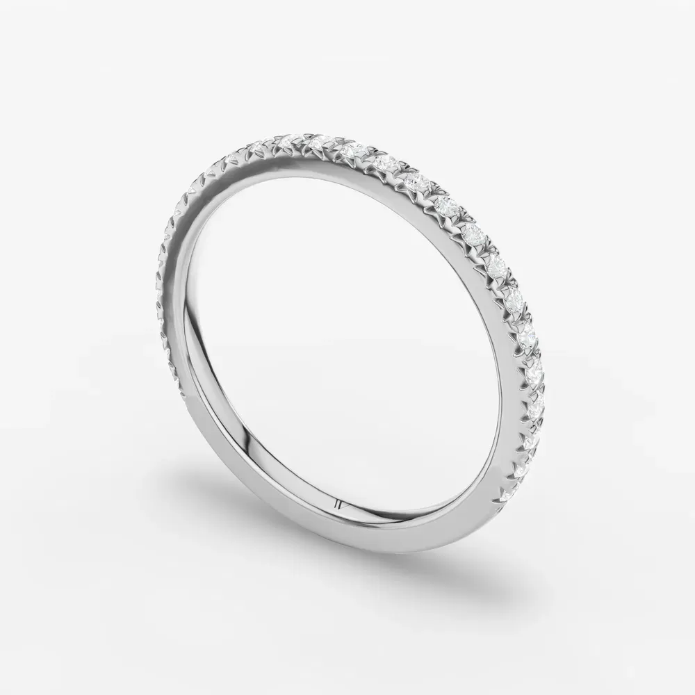 Pave, Simple, Stackable Lab Diamond Ring (0.2 CTW) in 14K White Gold-Doxiren
