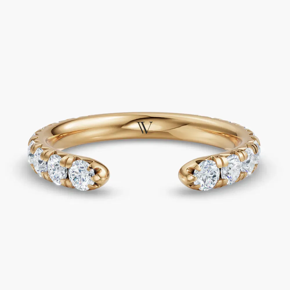 Open, Stackable, Modern Lab Diamond Ring (1 CTW) in 14K Yellow Gold-Fivolia