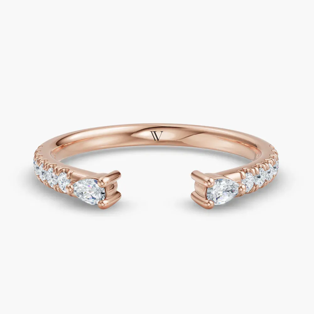 Stackable, Open, Modern Lab Diamond Ring (0.2 CTW) in 14K Rose Gold-Kuel