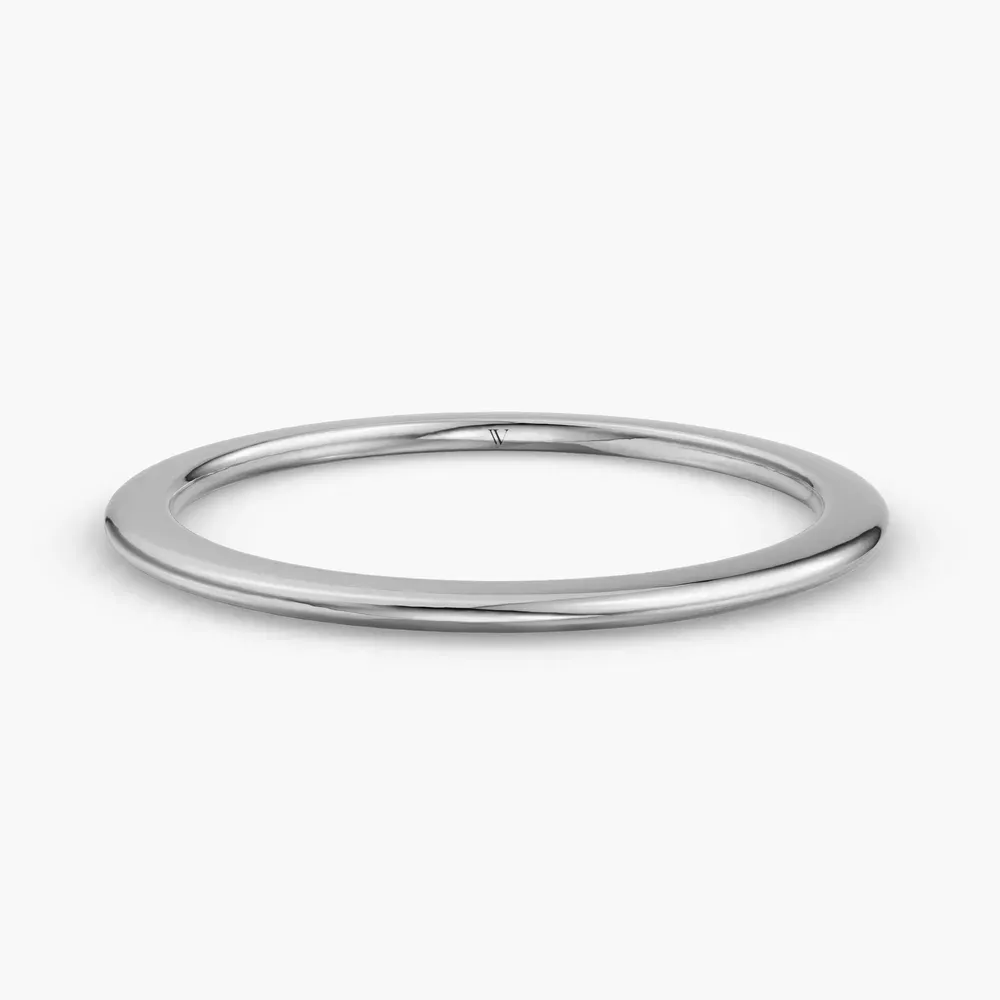 1mm Classic, Stackable, Plain metal Wedding Ring in 14K White Gold-Orven