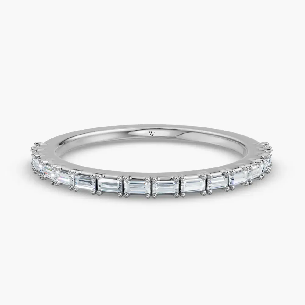 Baguette, Stackable, Simple Lab Diamond Ring (0.2 CTW) in Platinum-Hovis