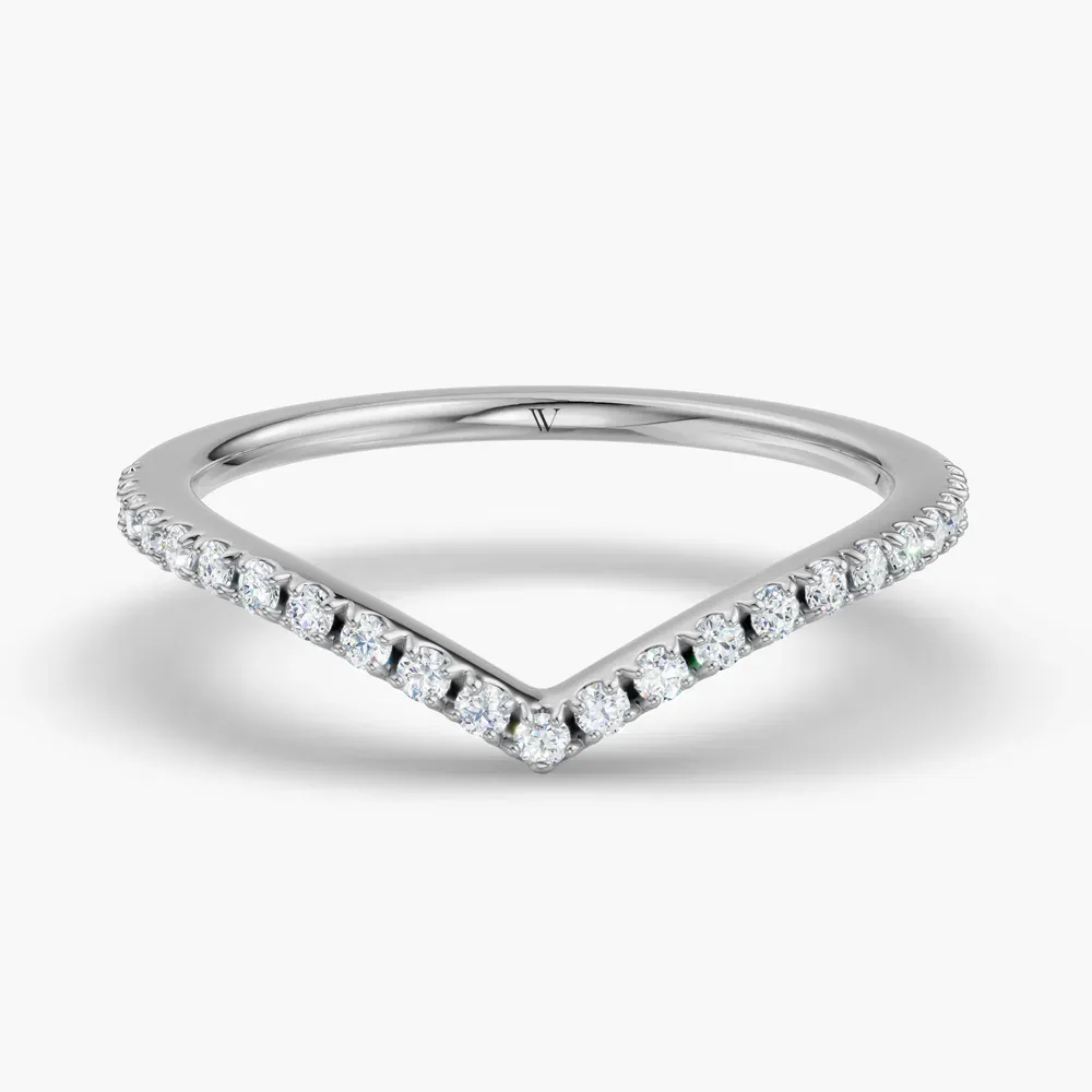 Curved, Stackable, Diamond Lab Diamond Ring (0.1 CTW) in Platinum-Zyvorin