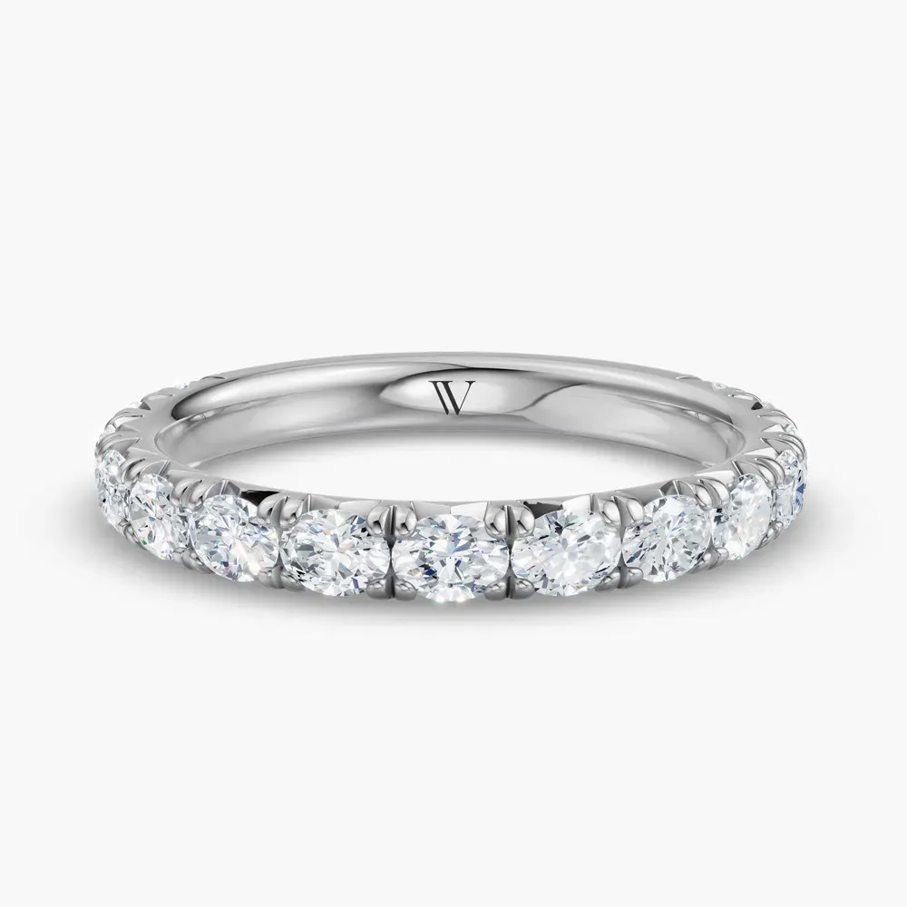 Stackable, Pave, Unique Lab Diamond Ring (0.9 CTW) in Platinum-Brinl