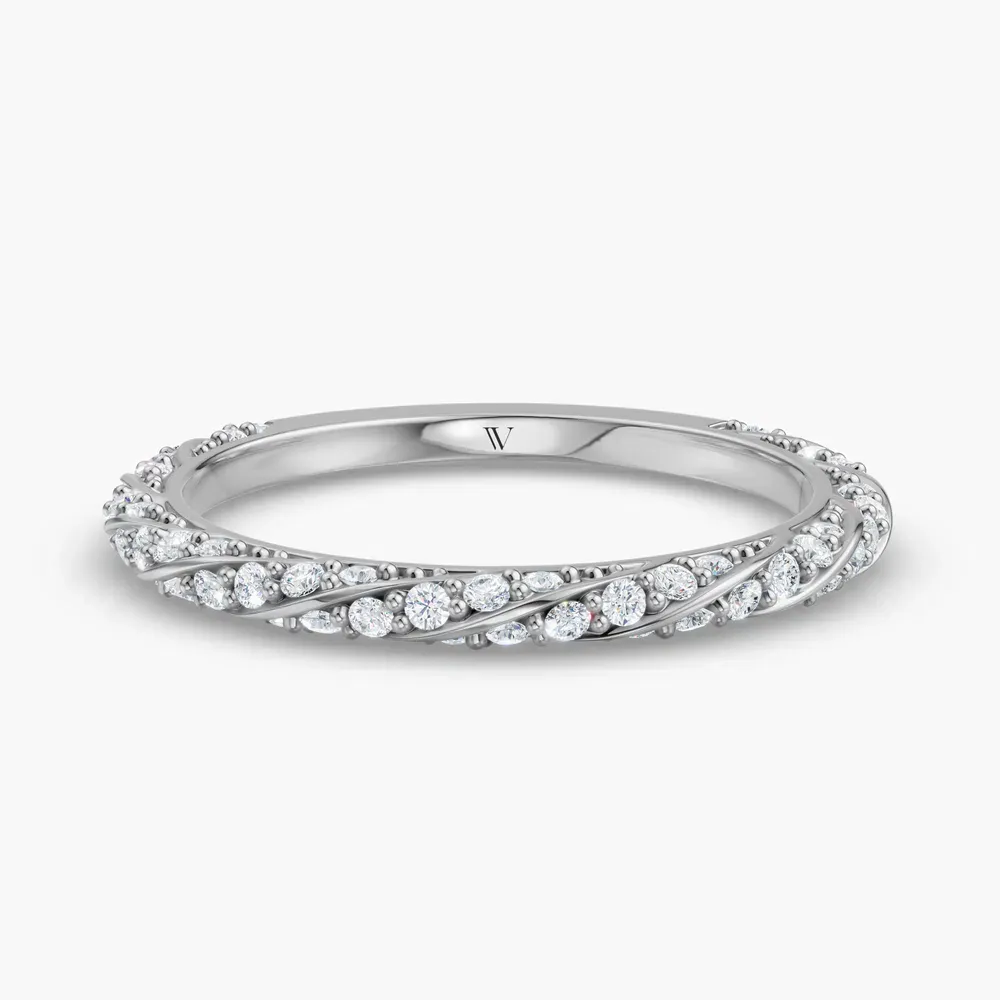 Nature inspired, Stackable, Diamond Lab Diamond Ring (0.3 CTW) in Platinum-Gylu