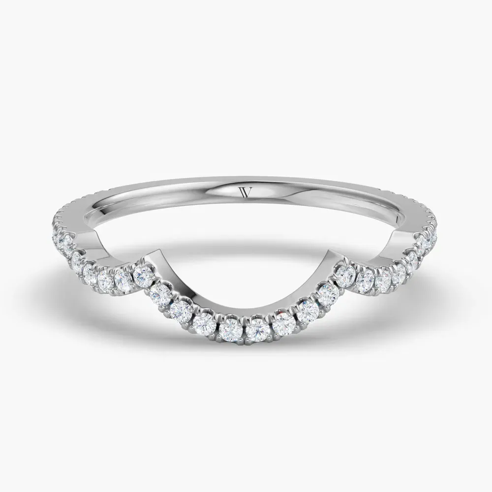 Stackable, Pave, Unique Lab Diamond Ring (0.2 CTW) in Platinum-Sivra