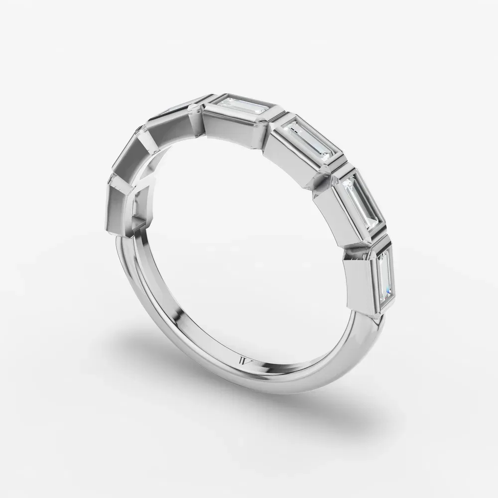 Baguette, Bezel, Stackable Lab Diamond Ring (0.6 CTW) in Platinum-Fyen