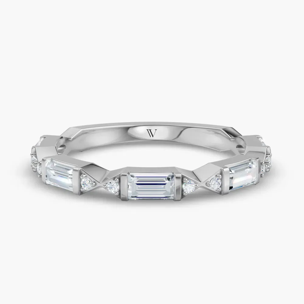 Bezel, Stackable, Baguette Lab Diamond Ring (0.5 CTW) in Platinum-Ulys