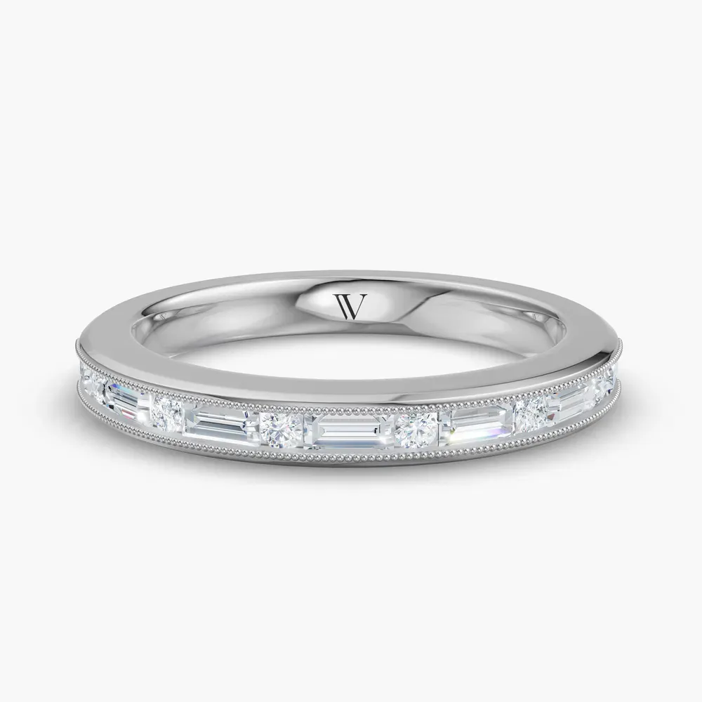 Channel set, Stackable, Baguette Lab Diamond Ring (0.4 CTW) in Platinum-Wern