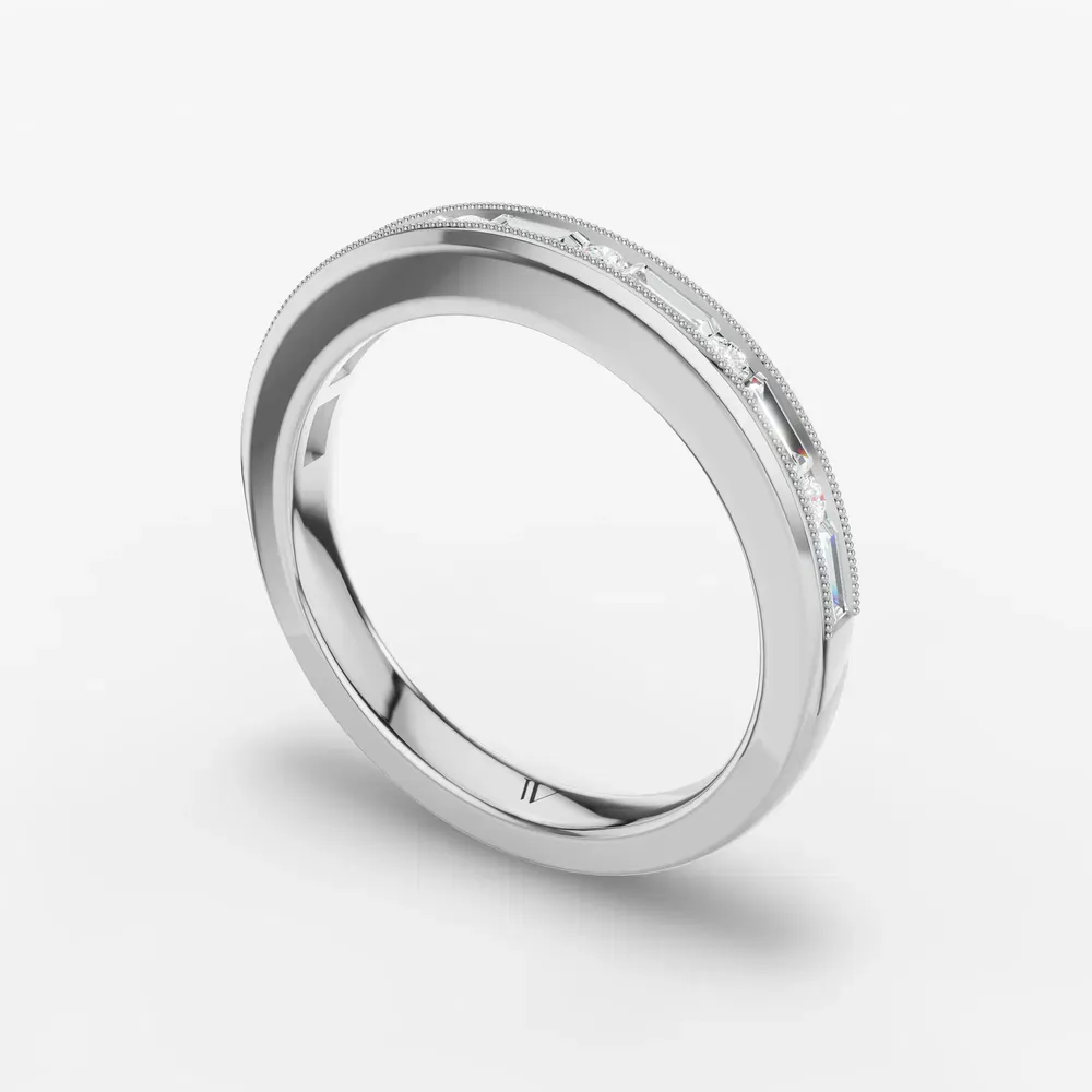 Channel set, Stackable, Baguette Lab Diamond Ring (0.4 CTW) in Platinum-Wern