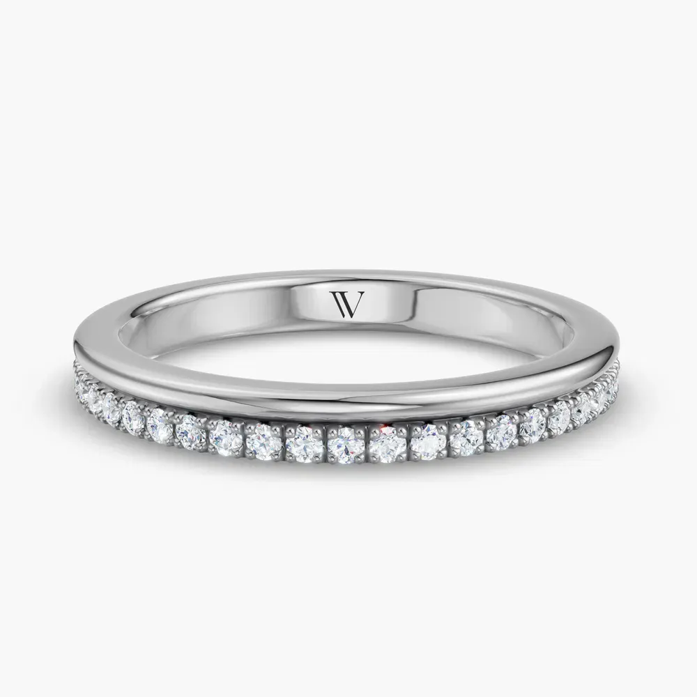 Pave, Stackable, Simple Lab Diamond Ring (0.1 CTW) in 14K White Gold-Hivriel