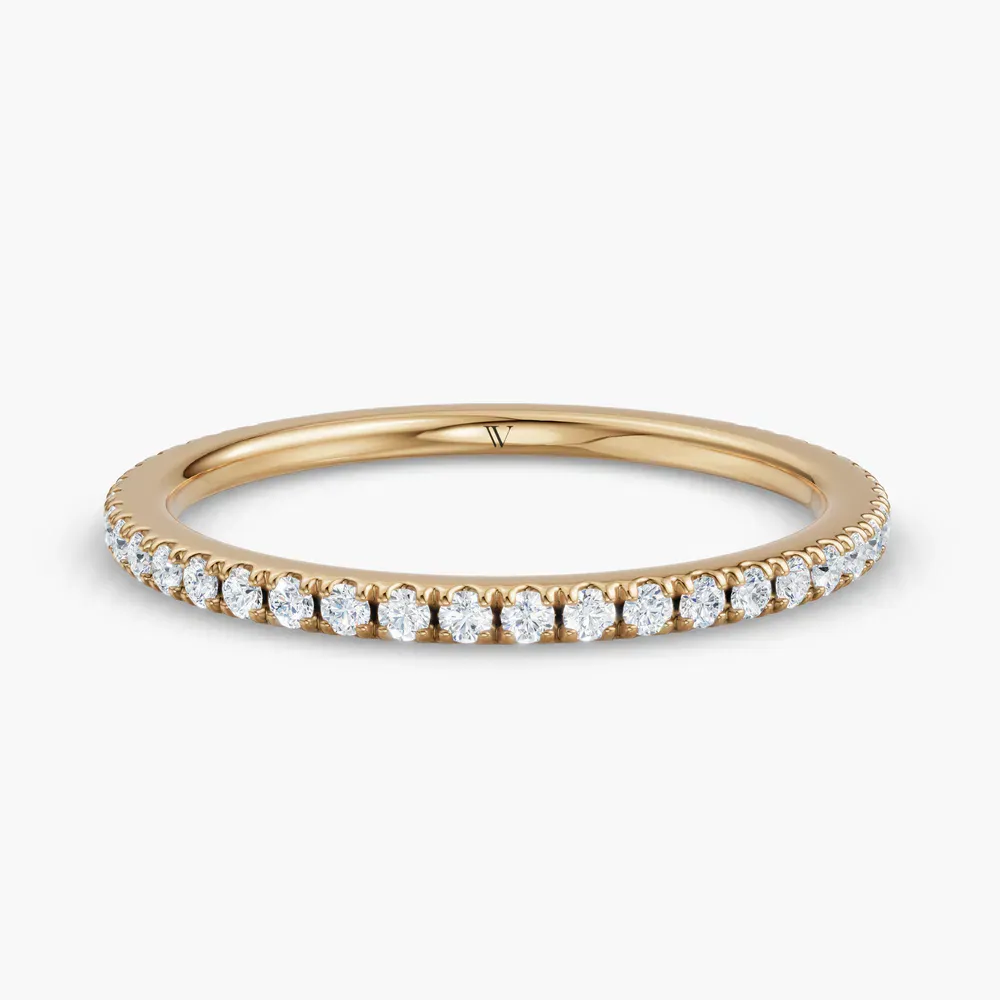 Stackable, Simple, Pave Lab Diamond Ring (0.2 CTW) in 14K Yellow Gold-Oriva