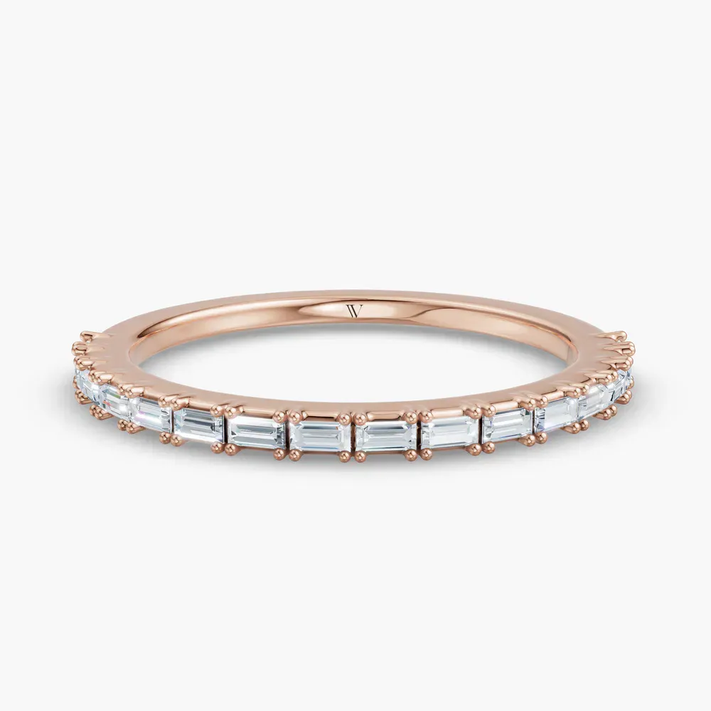 Baguette, Stackable, Simple Lab Diamond Ring (0.2 CTW) in 14K Rose Gold-Hovis