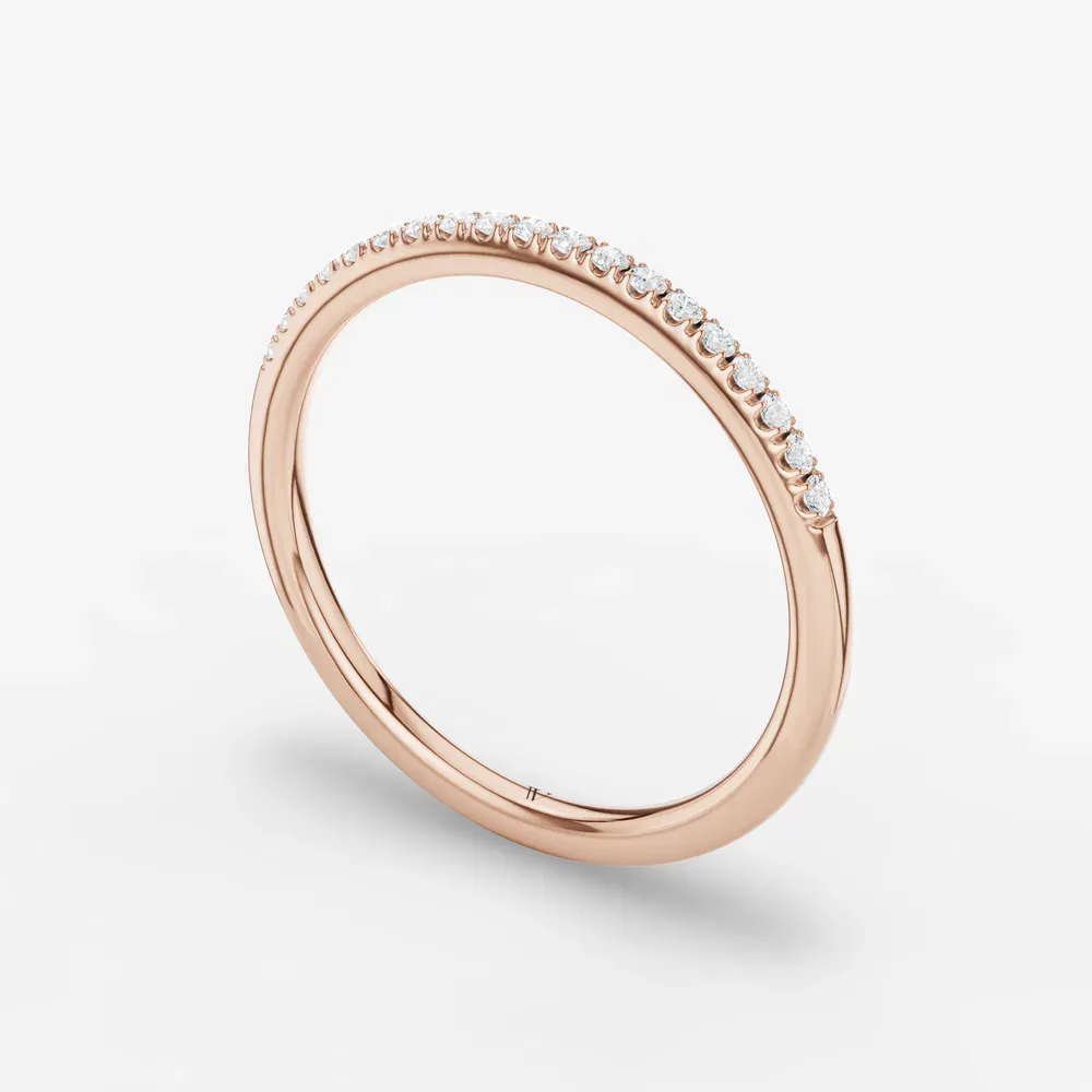 Simple, Stackable, Pave Lab Diamond Ring (0.1 CTW) in 14K Rose Gold-Kaurx