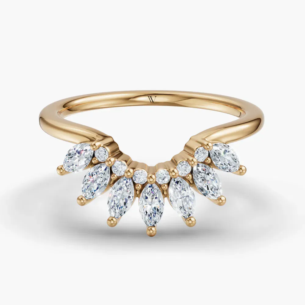 Curved, Stackable Lab Diamond Ring (0.5 CTW) in 14K Yellow Gold-Qis
