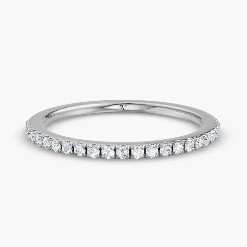 Stackable, Pave, Diamond Lab Diamond Ring (0.1 CTW) in 14K White Gold-Ren