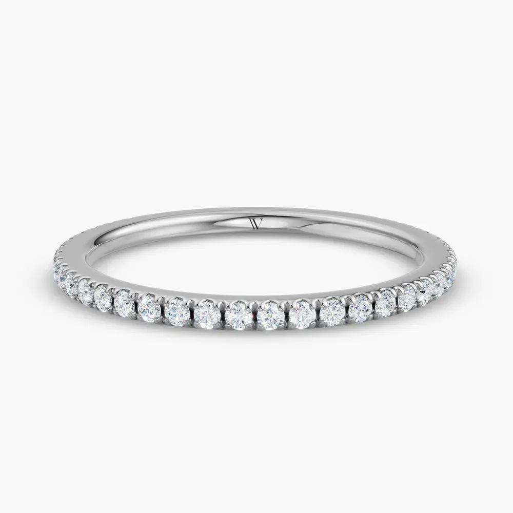 Stackable, Simple, Pave Lab Diamond Ring (0.2 CTW) in 14K White Gold-Oriva