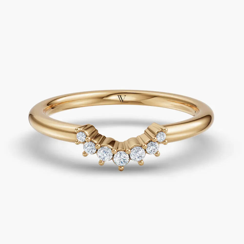 Curved, Stackable, Diamond Lab Diamond Ring (0.07 CTW) in 14K Yellow Gold-Soval
