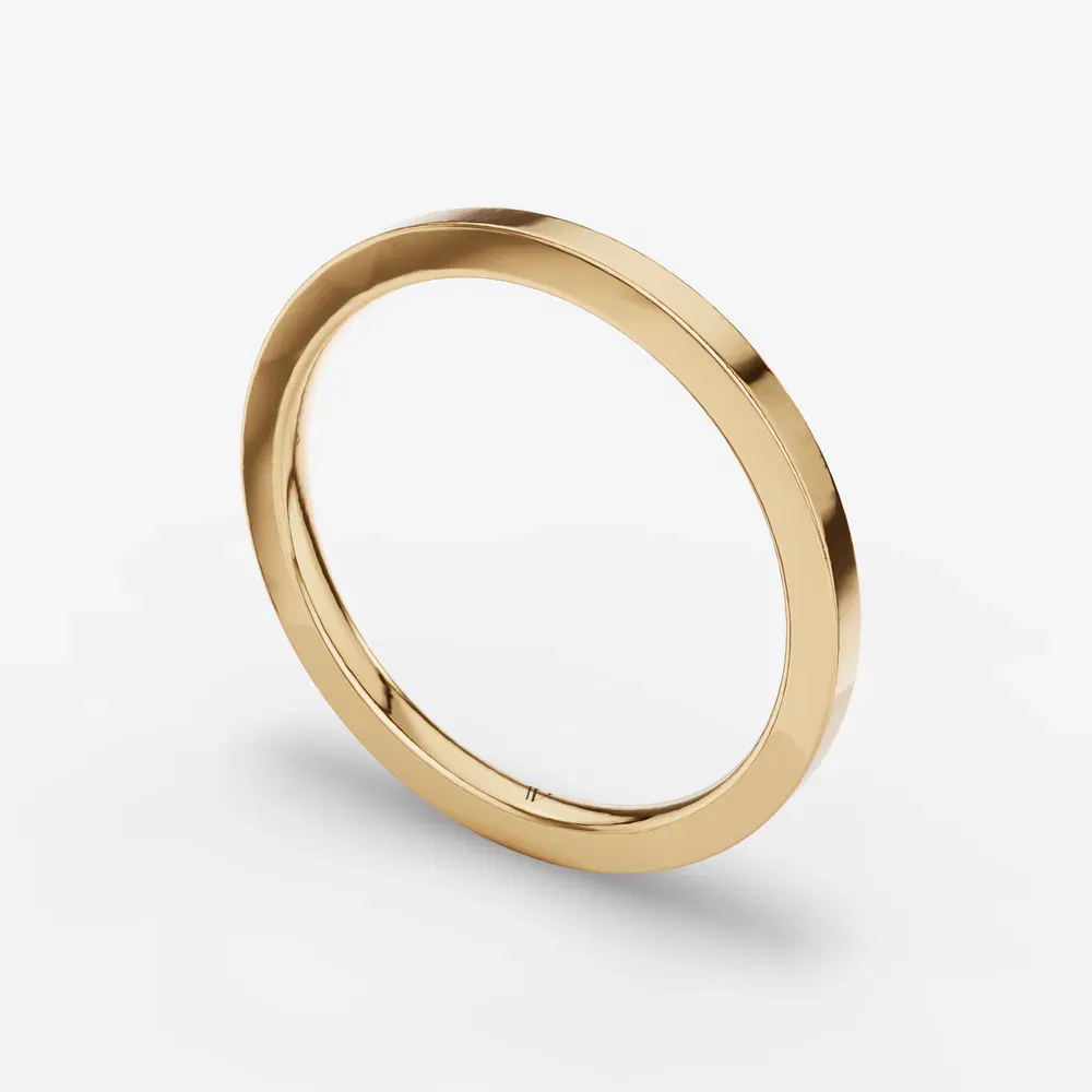1.5mm Plain metal, Stackable, Simple Wedding Ring in 14K Yellow Gold-Lurion