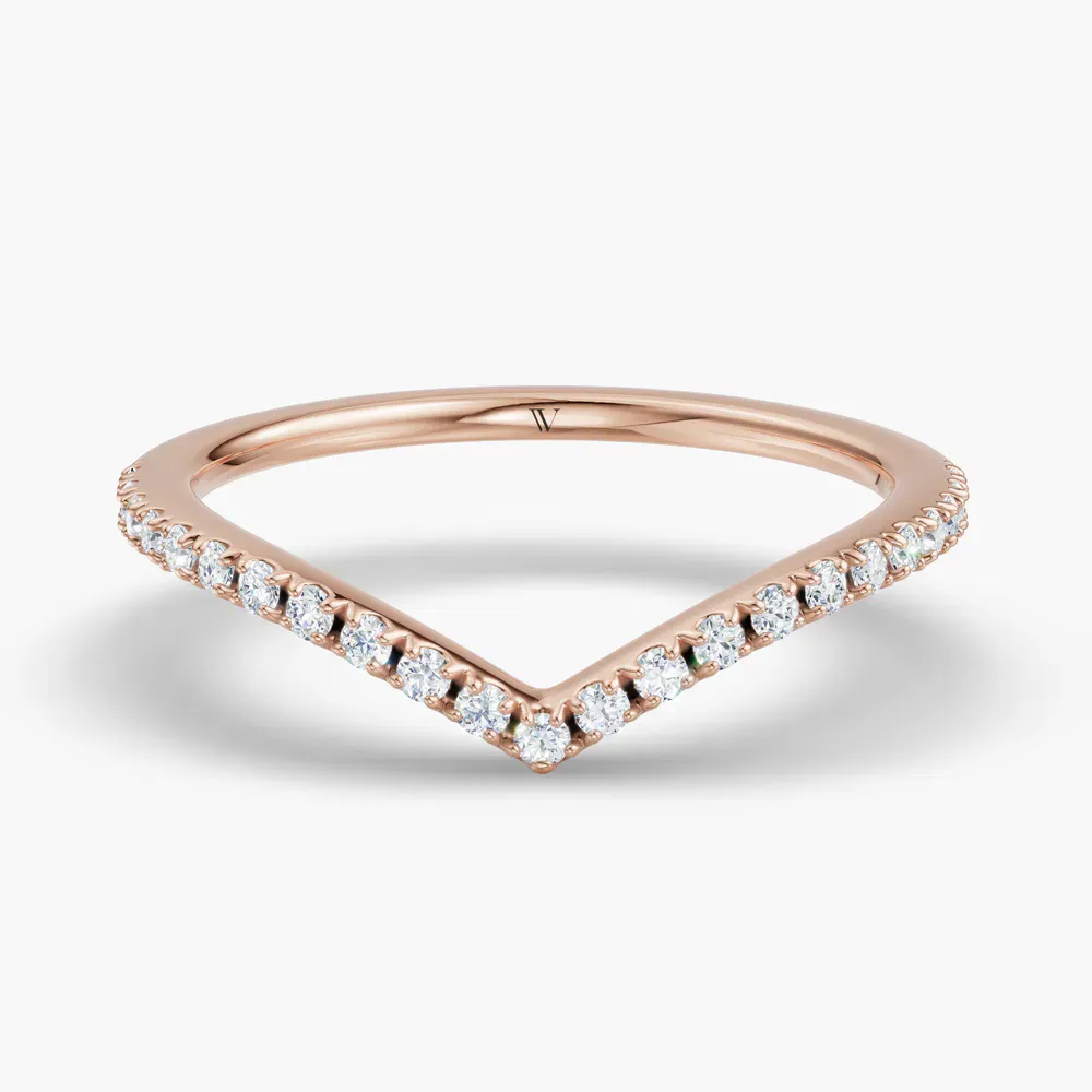 Curved, Stackable, Diamond Lab Diamond Ring (0.1 CTW) in 14K Rose Gold-Zyvorin