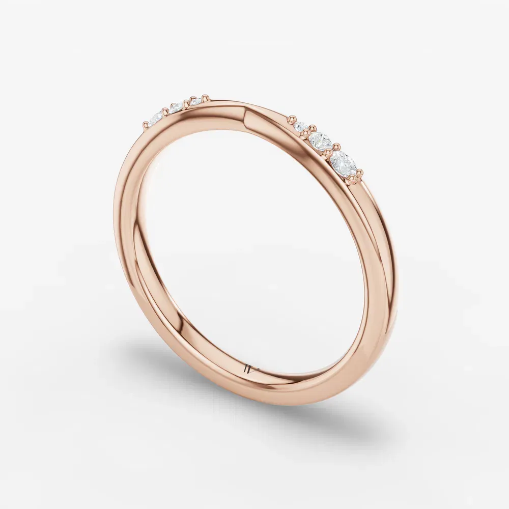Stackable, Modern, Diamond Lab Diamond Ring (0.08 CTW) in 14K Rose Gold-Huel
