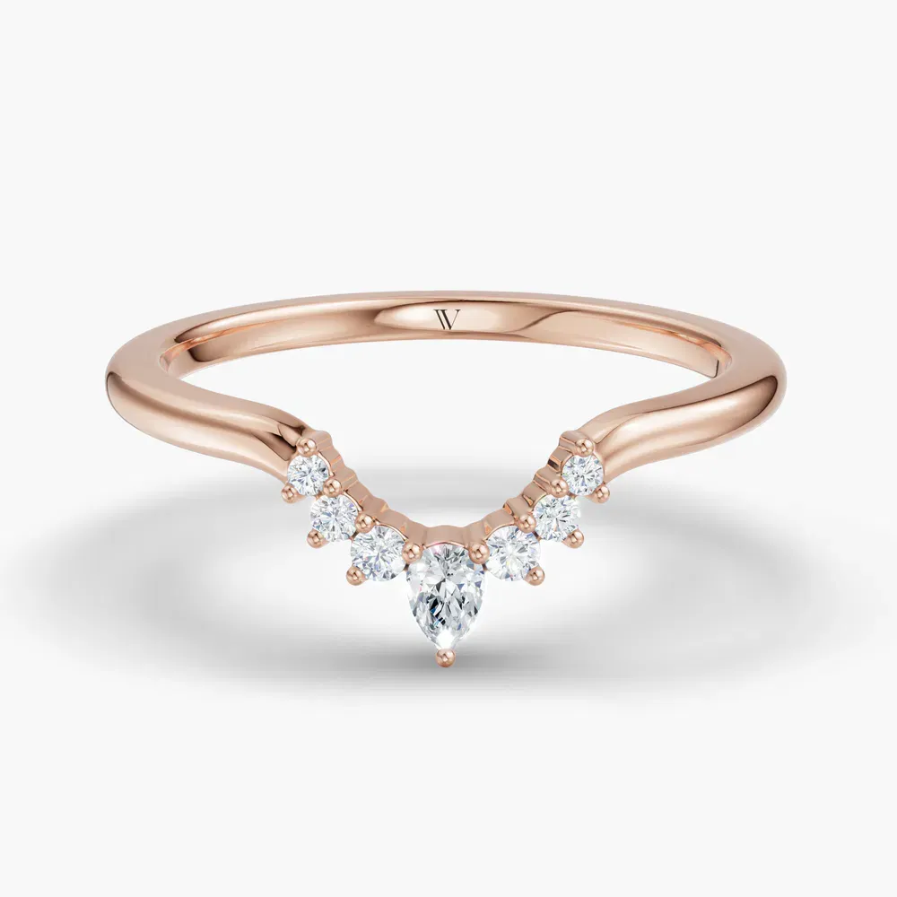 Curved, Stackable Lab Diamond Ring (0.09 CTW) in 14K Rose Gold-Fexo