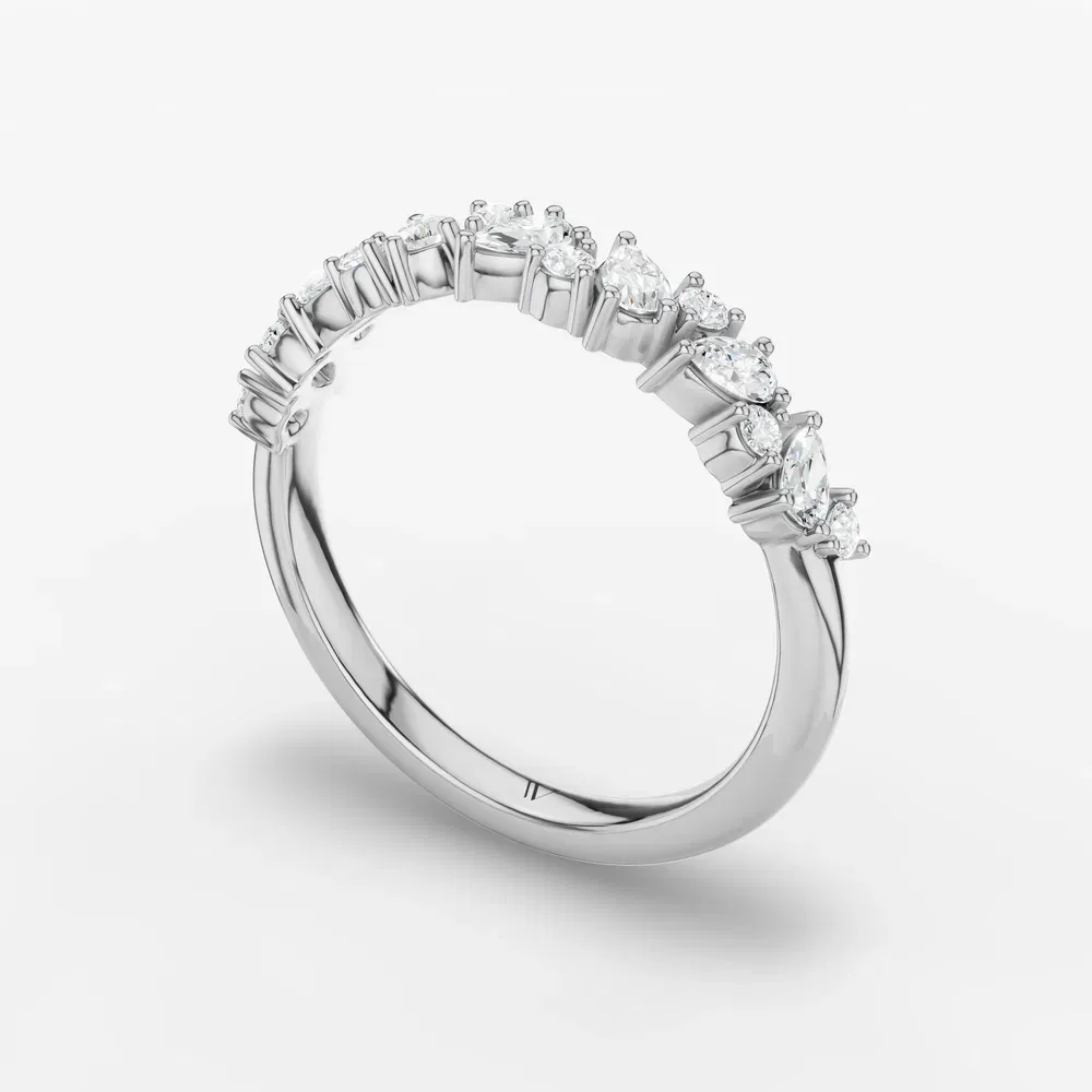 Stackable, Unique Lab Diamond Ring (0.4 CTW) in 14K White Gold-Kymu