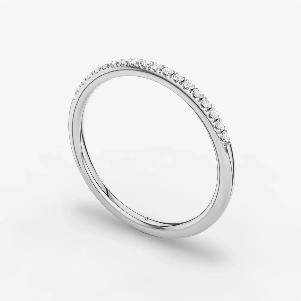 Simple, Stackable, Pave Lab Diamond Ring (0.1 CTW) in 14K White Gold-Kaurx
