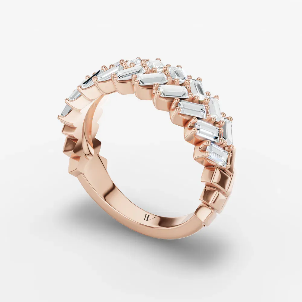 Stackable, Baguette Lab Diamond Ring (1.1 CTW) in 14K Rose Gold-Fulp